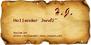 Hollender Jenő névjegykártya